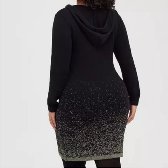 NWT Torrid Hoodie Sweater Dress Black Gold Ombré Size 3X - Picture 3 of 11